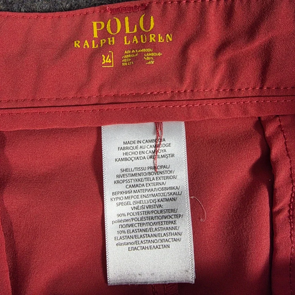 Polo Ralph Lauren Red Performance Golf Shorts Mens Size 36‎